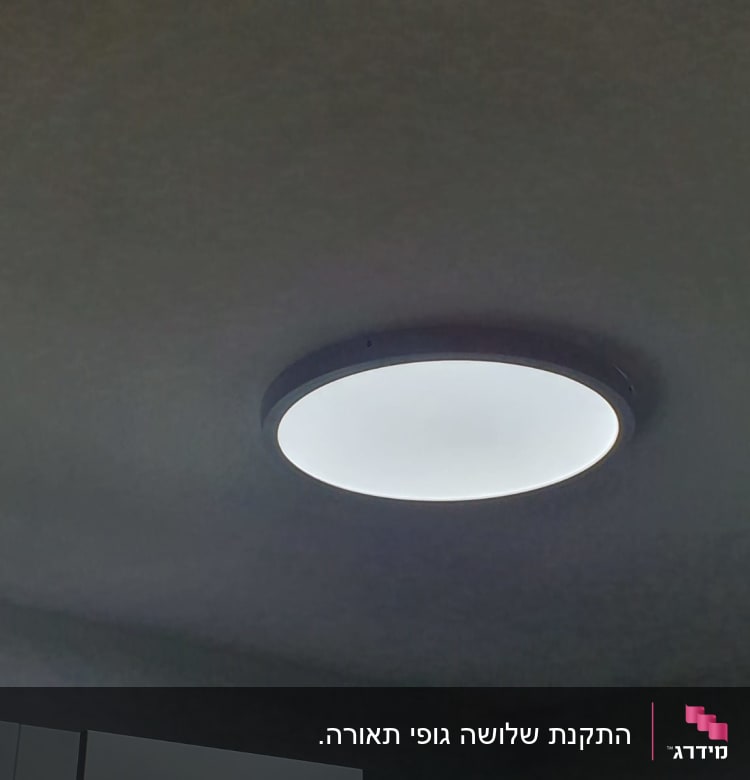 תאורה עגולה מותקנת בתקרה מוארת